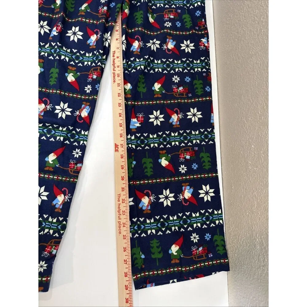 Hanna Andersson Gnome Flannel Pajama Pants Womens Size M Holiday PJ